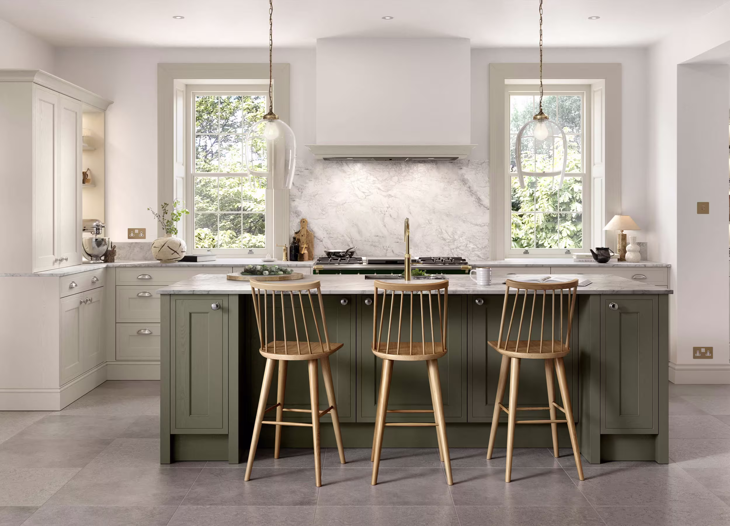 winslow kitchen in taupe grey and willow